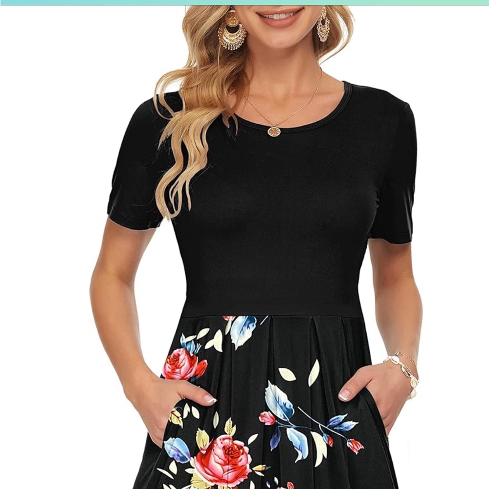 Amazon Black Floral Women's Dress